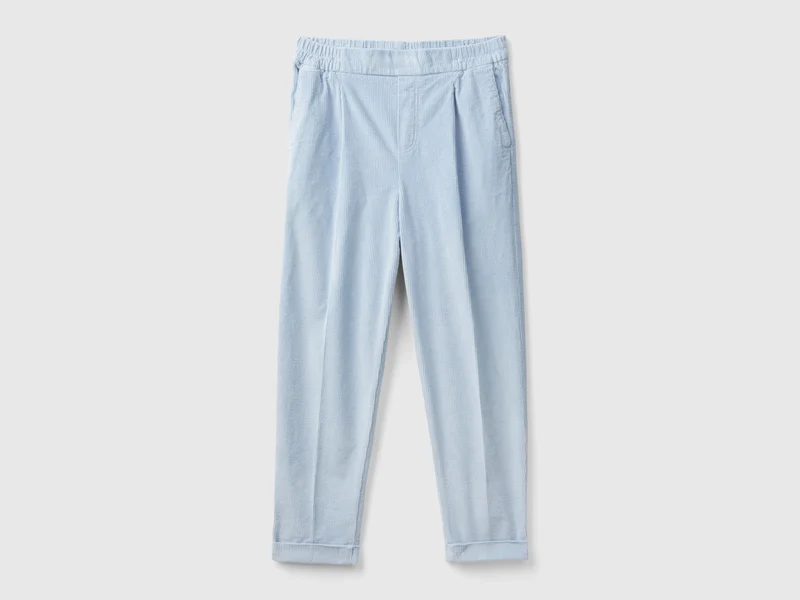 Chinos aus Samt mit elastischem Bund