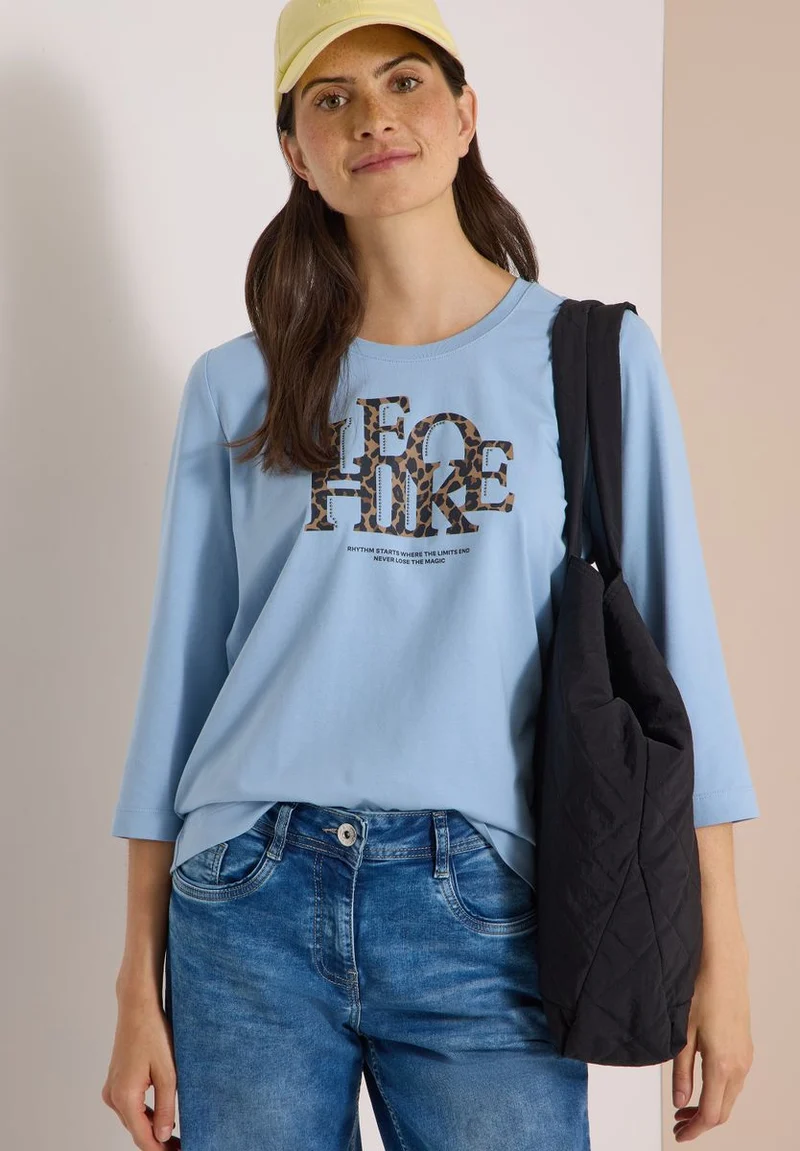 3/4-Arm Shirt mit Wording im Leo-Look
