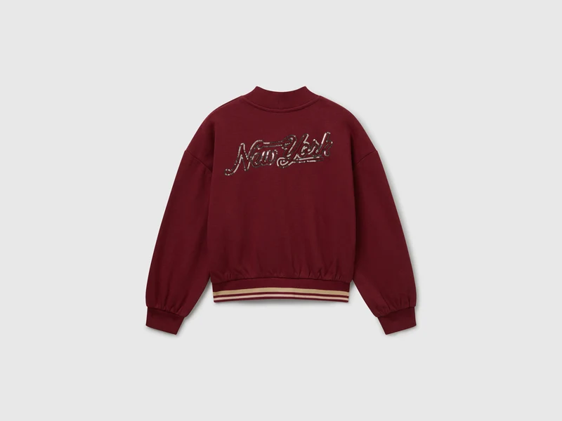 Sweatshirt-Cardigan mit Pailletten