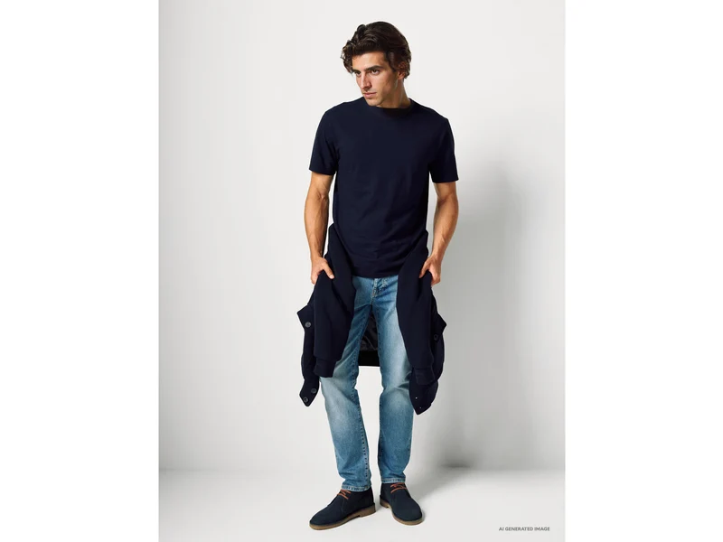 T-Shirt aus geflammter Baumwolle