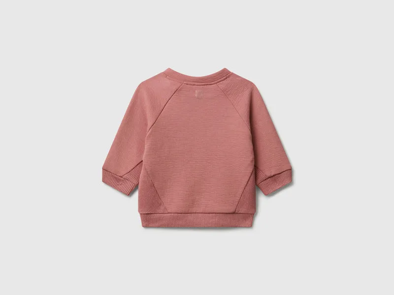 Baumwoll-Sweatshirt mit Rundhalsausschnitt