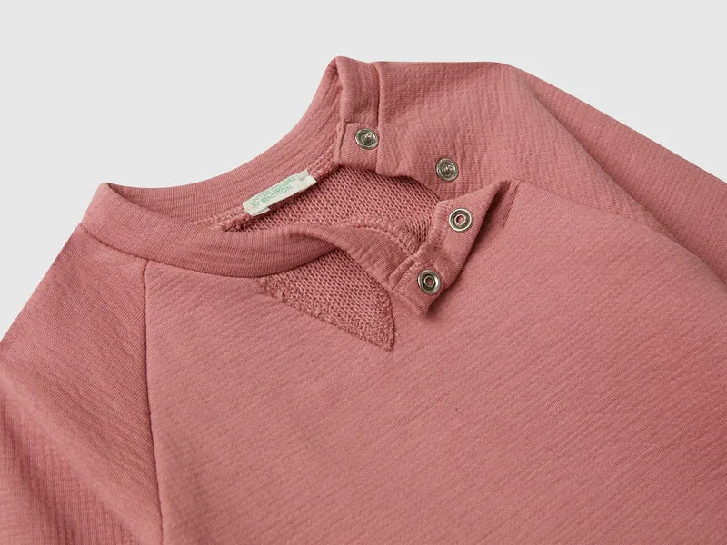 Baumwoll-Sweatshirt mit Rundhalsausschnitt