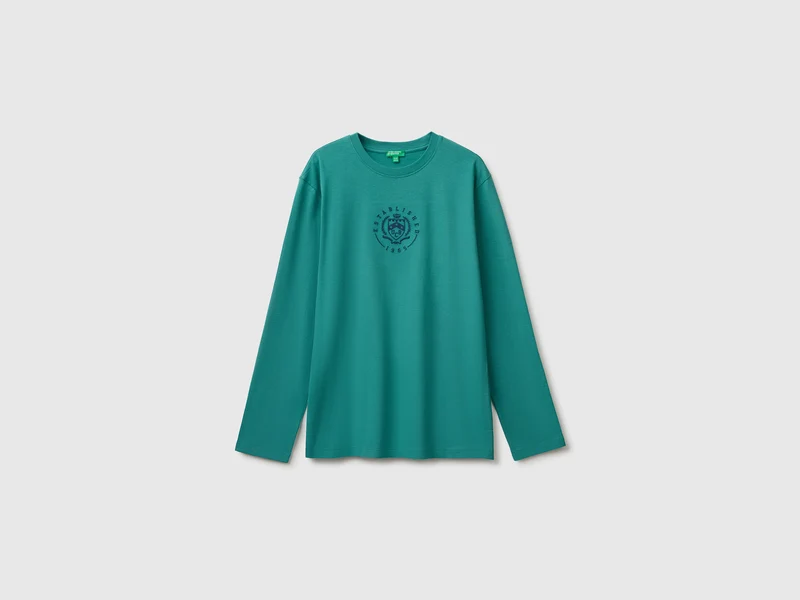T-Shirt mit Aufdruck und Stickerei