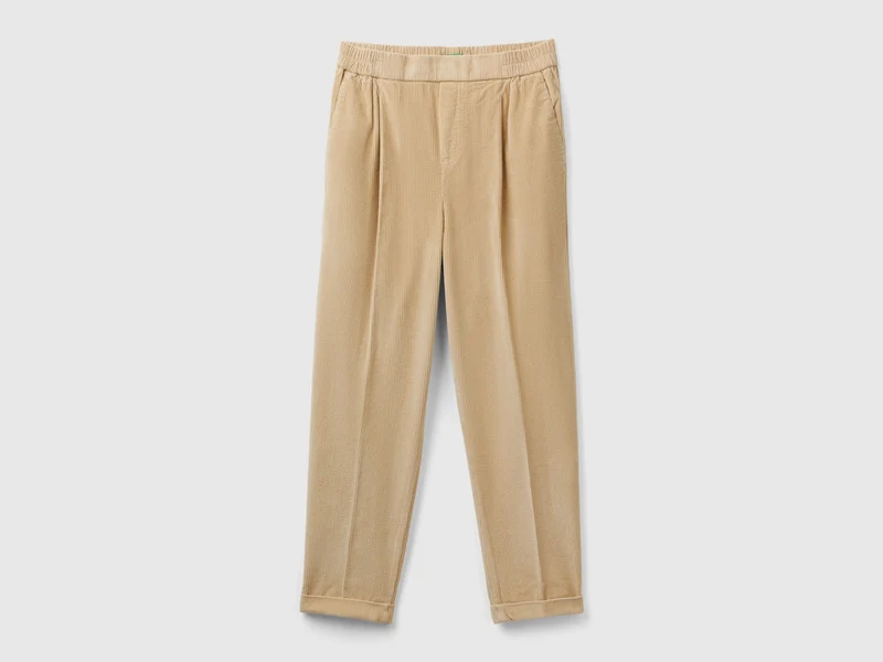 Chinos aus Samt mit elastischem Bund