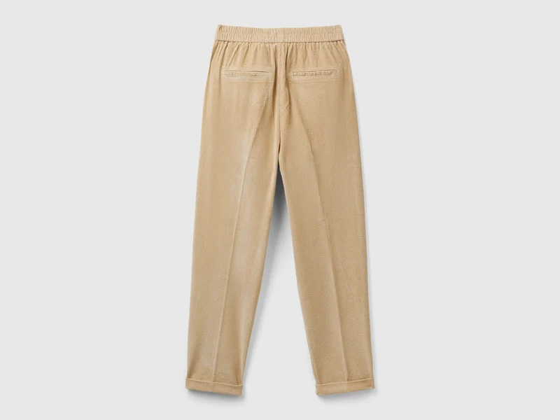 Chinos aus Samt mit elastischem Bund
