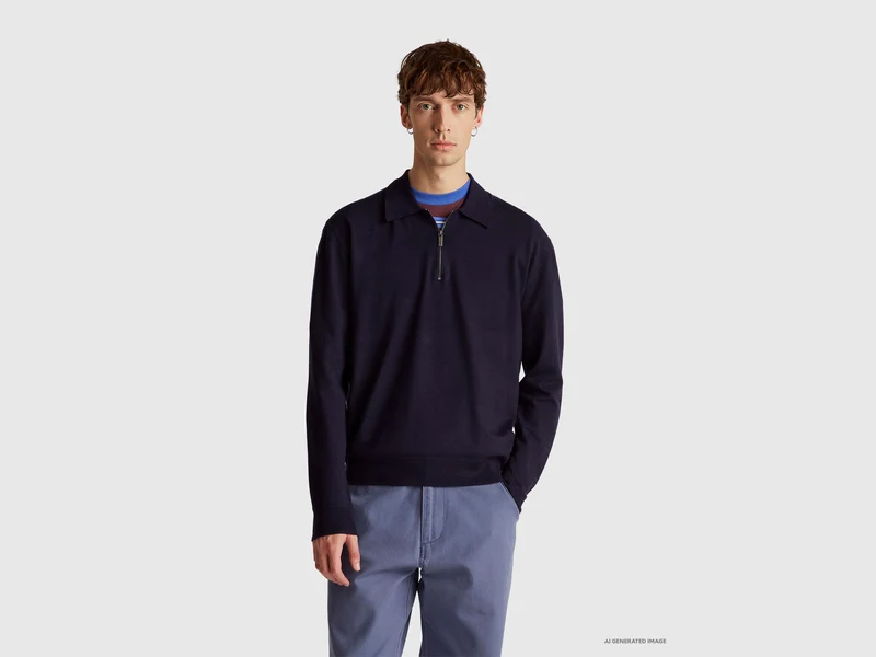 Poloshirt aus Viskose-Mix-Strick