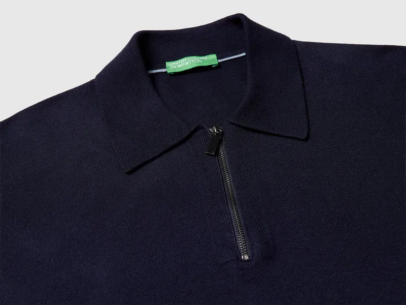 Poloshirt aus Viskose-Mix-Strick