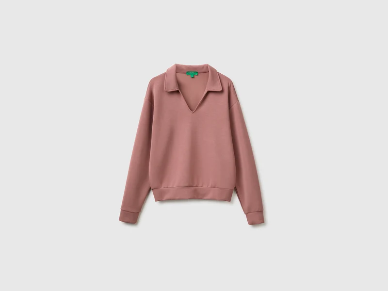 Fließendes Sweatshirt mit Rollkragen