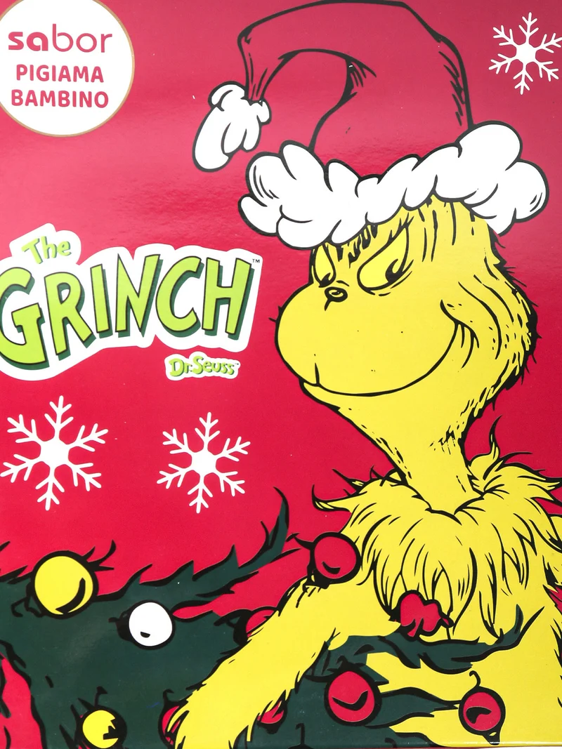 Grinch pigiama natalizio da bambino in cotone interlock - rosso