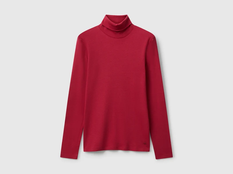 Langarm-T-Shirt mit hohem Halsausschnitt