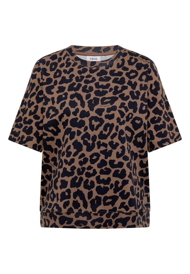 T-Shirt mit Rundhals und Leo-Muster