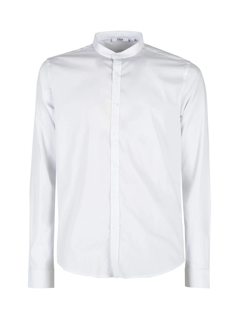 Camicia uomo slim fit con colletto alla coreana