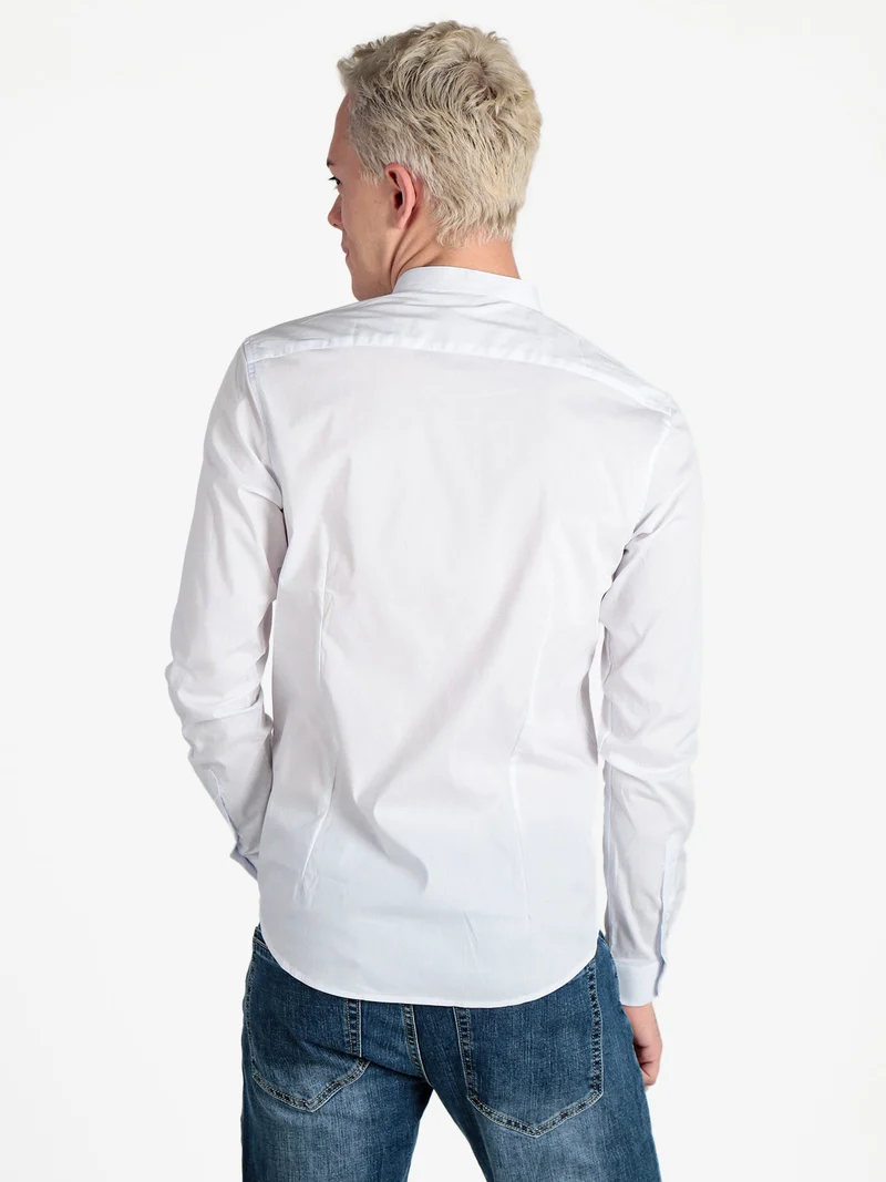 Camicia uomo slim fit con colletto alla coreana