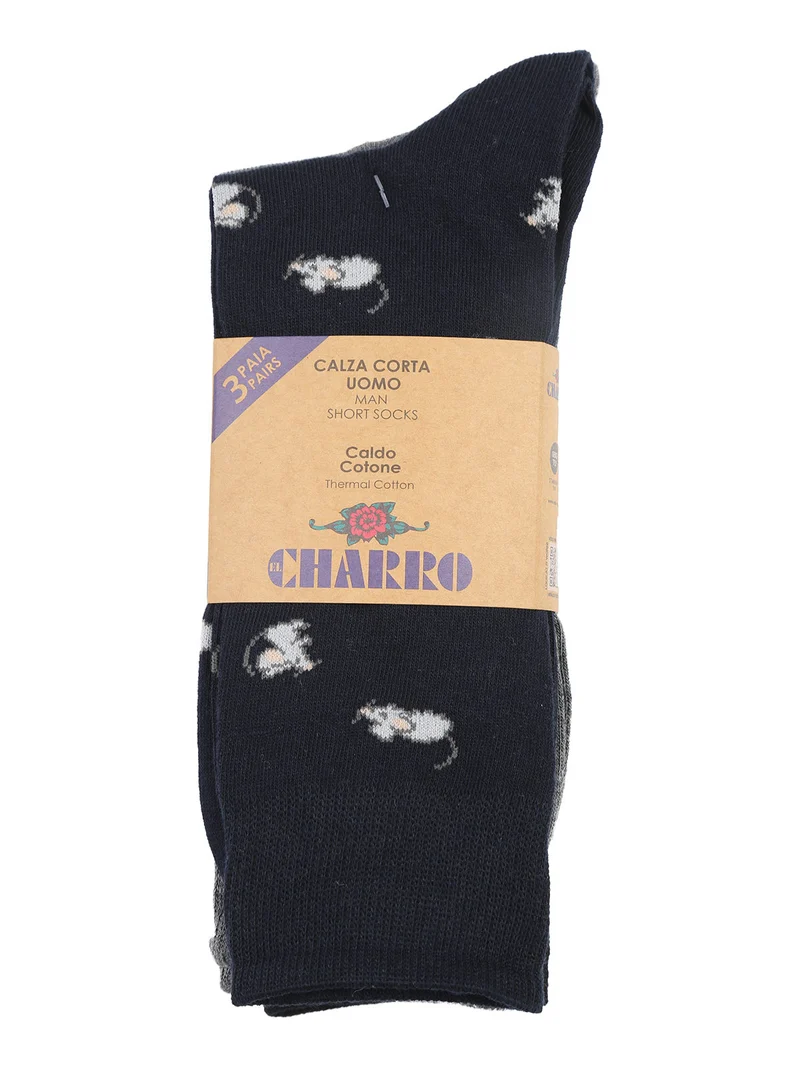 Confezione da 3 paia di calze corte uomo - grigio scuro