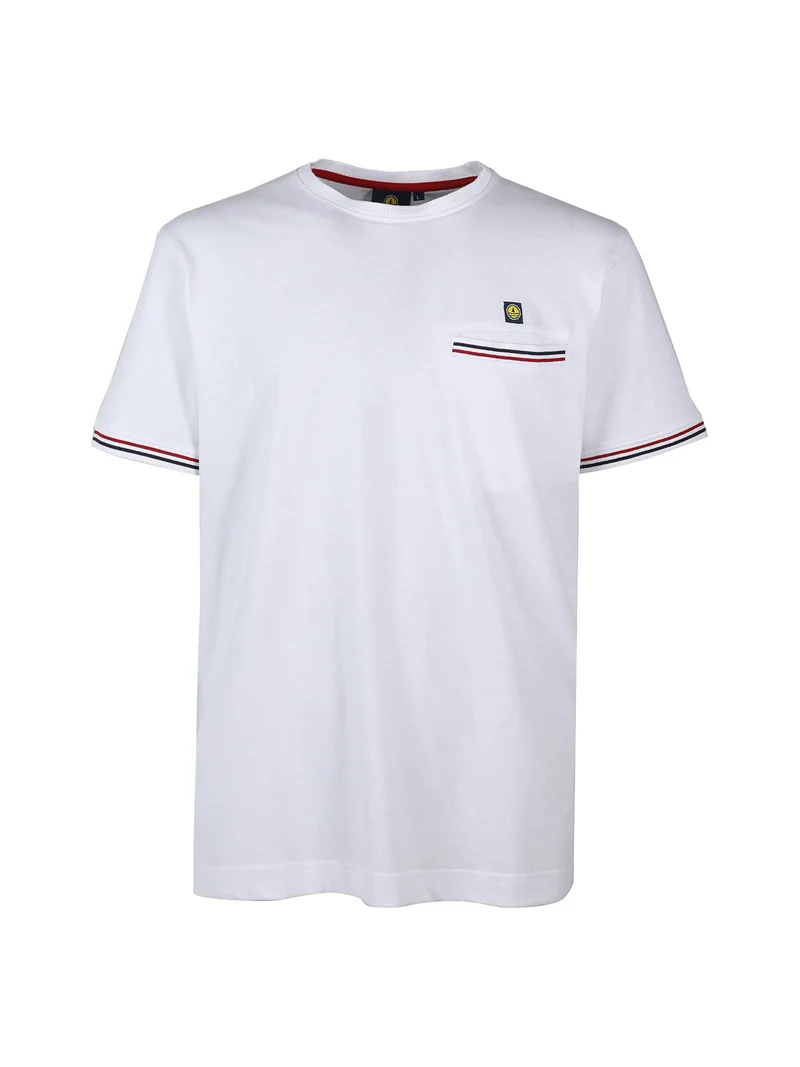 T-shirt da uomo in cotone con taschino - bianco