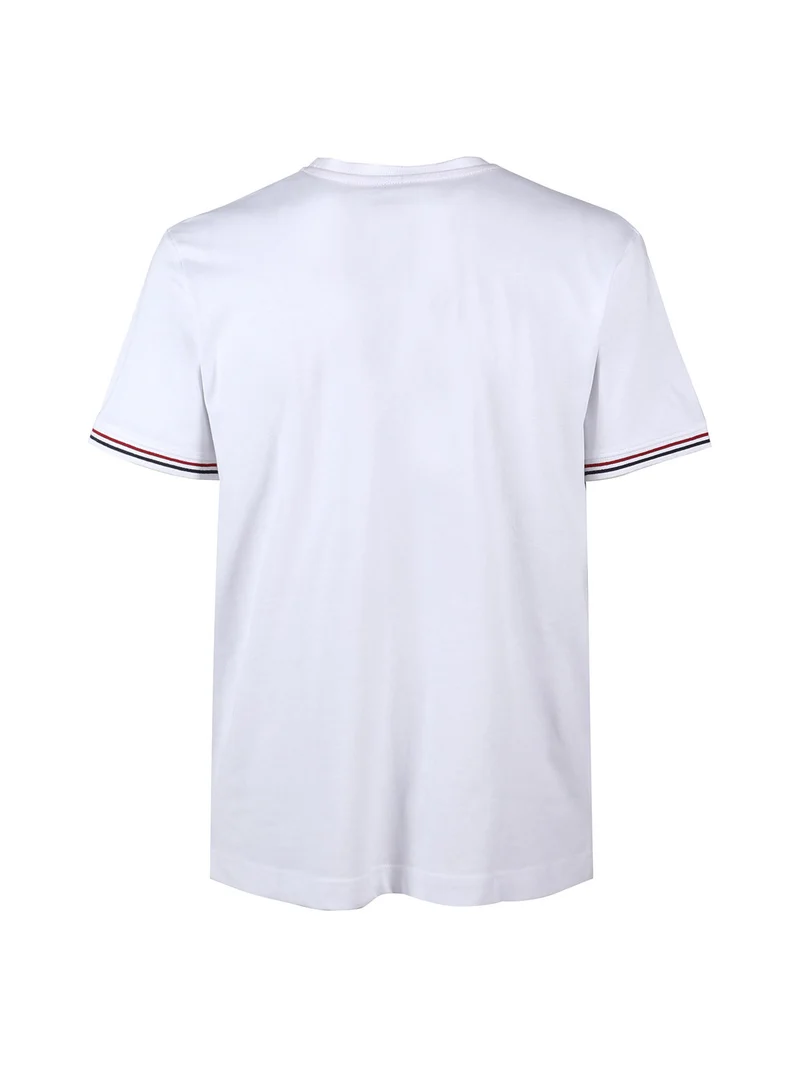 T-shirt da uomo in cotone con taschino - bianco