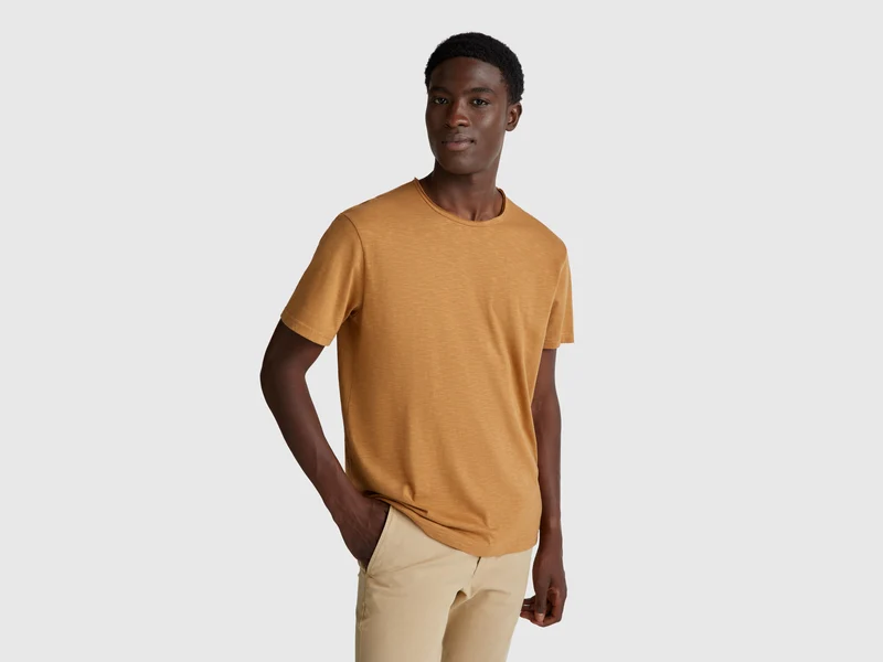 T-Shirt aus geflammter Baumwolle