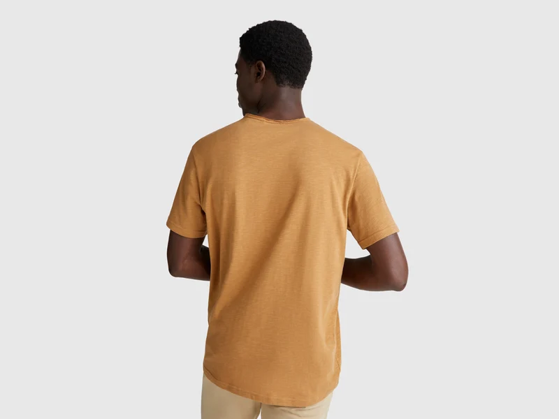 T-Shirt aus geflammter Baumwolle