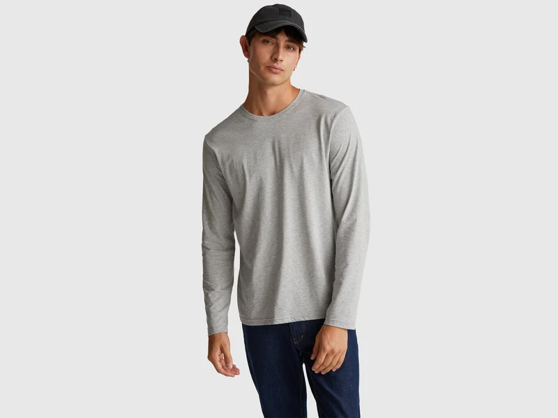 Langarm-T-Shirt aus reiner Baumwolle