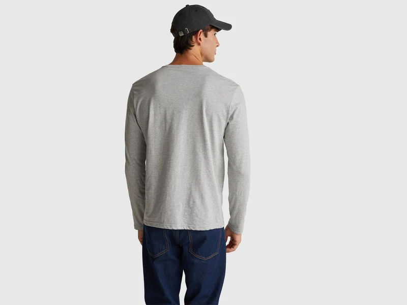 Langarm-T-Shirt aus reiner Baumwolle
