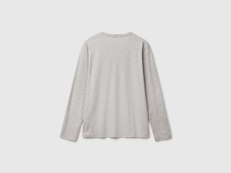 Langarm-T-Shirt aus reiner Baumwolle