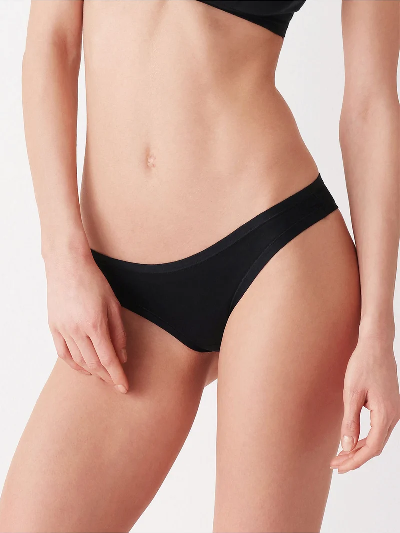 Confezione da 3 brasiliani da donna in cotone bielastico - nero