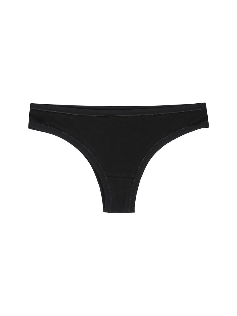 Confezione da 3 brasiliani da donna in cotone bielastico - nero