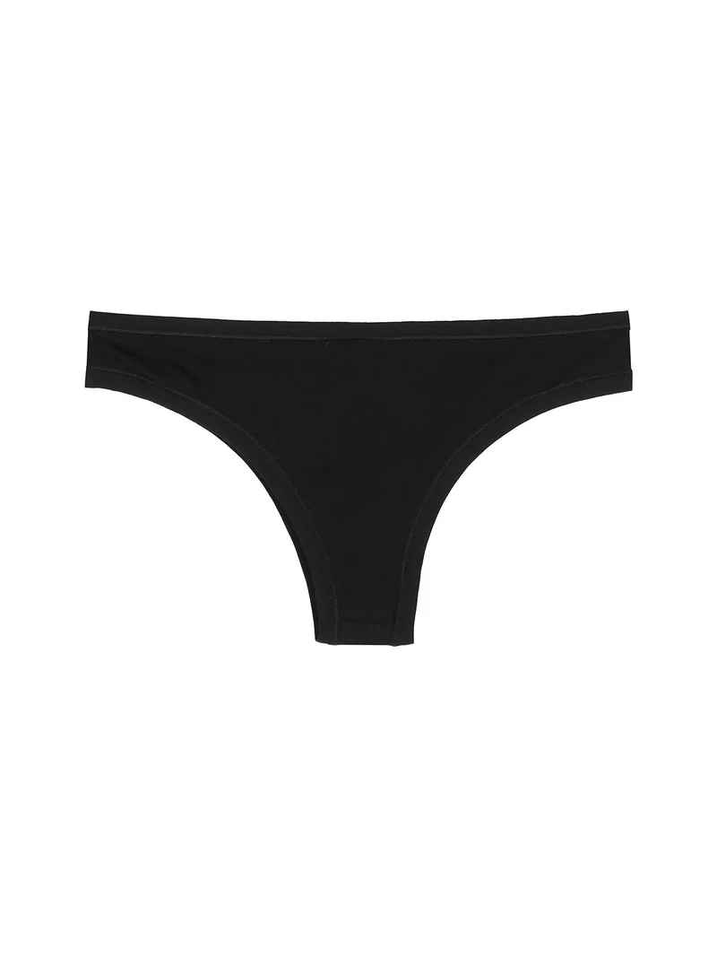 Confezione da 3 brasiliani da donna in cotone bielastico - nero