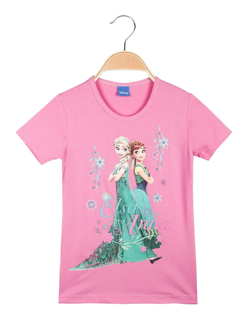 T-shirt bambina Anna e Elsa - rosa