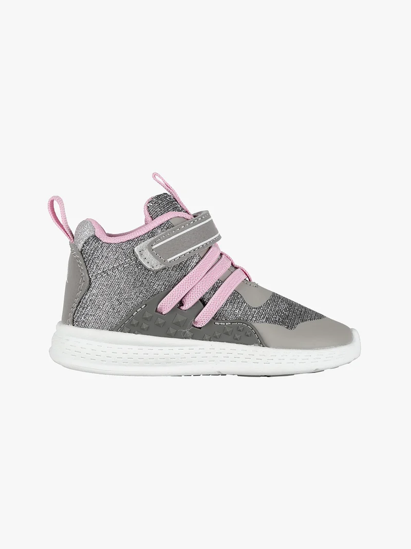 Sneakers alte glitter con strappo - argento
