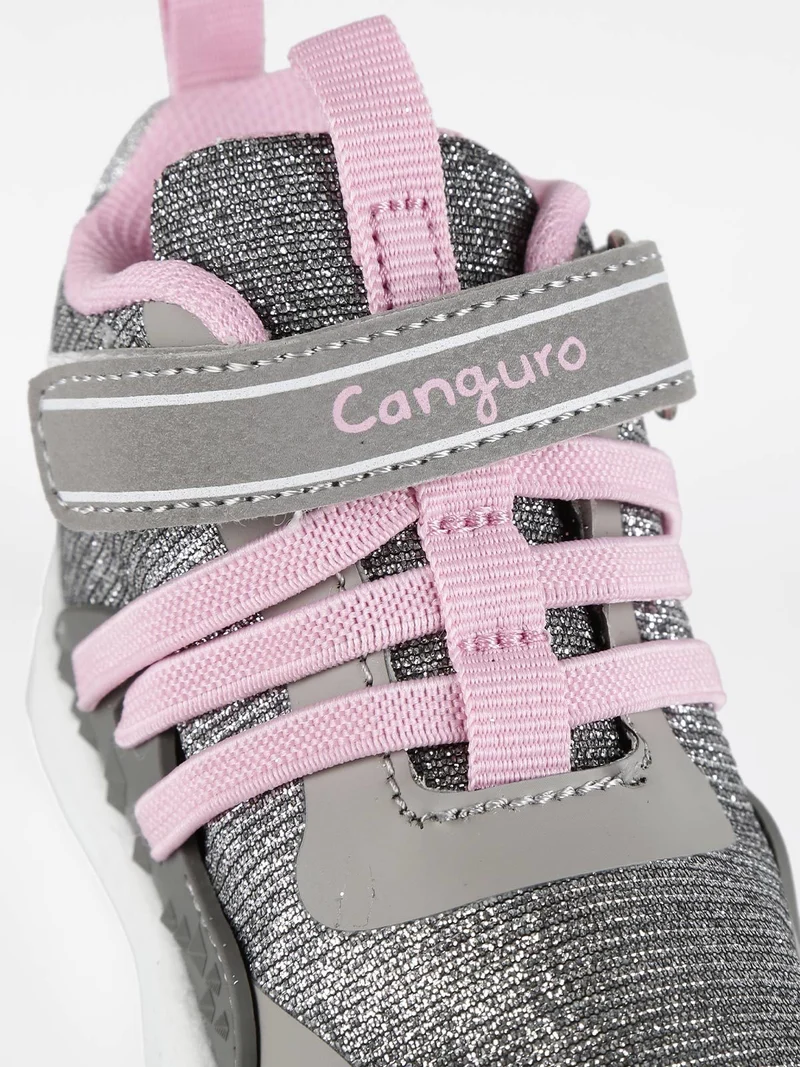 Sneakers alte glitter con strappo - argento
