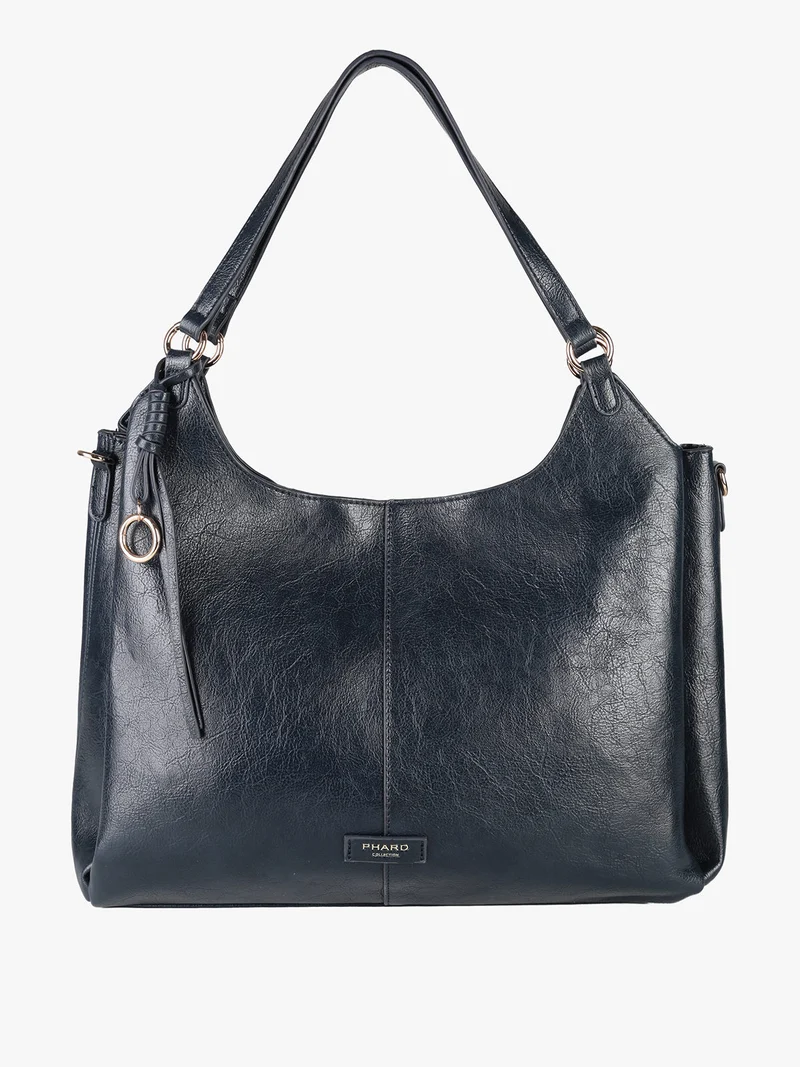 Borsa hobo da donna con doppi manici - blu