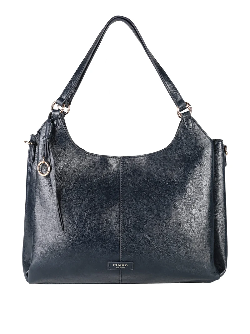 Borsa hobo da donna con doppi manici - blu