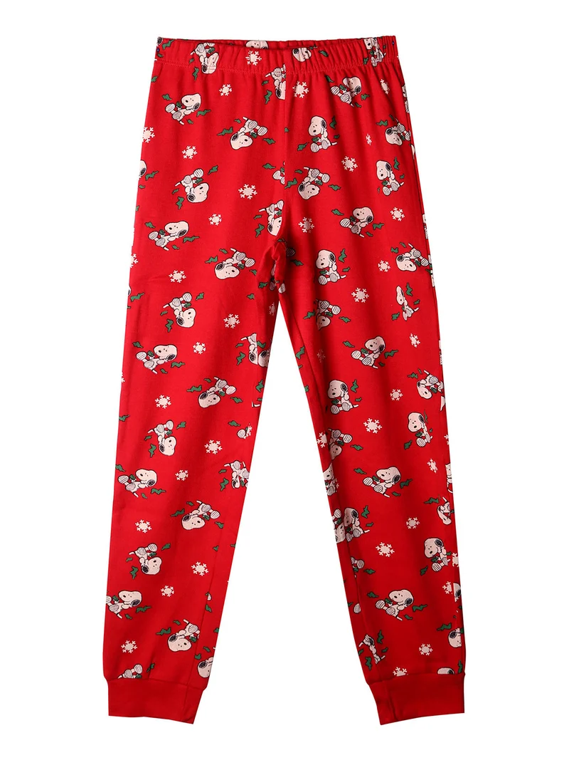Snoopy pigiama natalizio da bambina in cotone - rosso