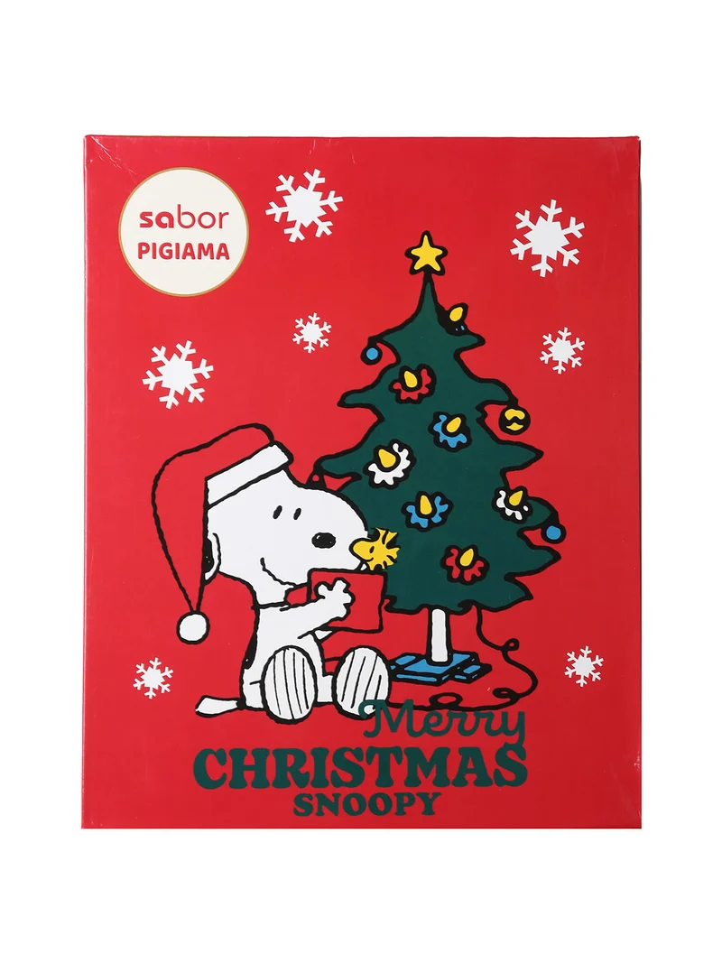 Snoopy pigiama natalizio da bambina in cotone - rosso