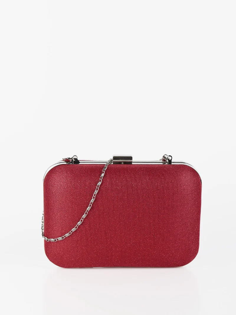 Pochette donna rigida brillantinata - rosso