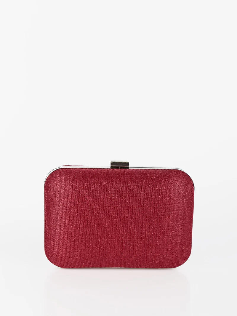 Pochette donna rigida brillantinata - rosso