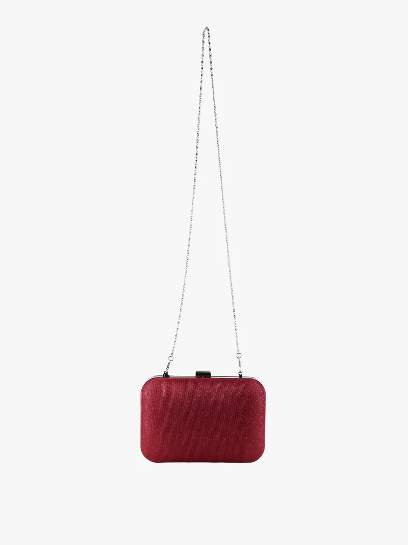 Pochette donna rigida brillantinata - rosso