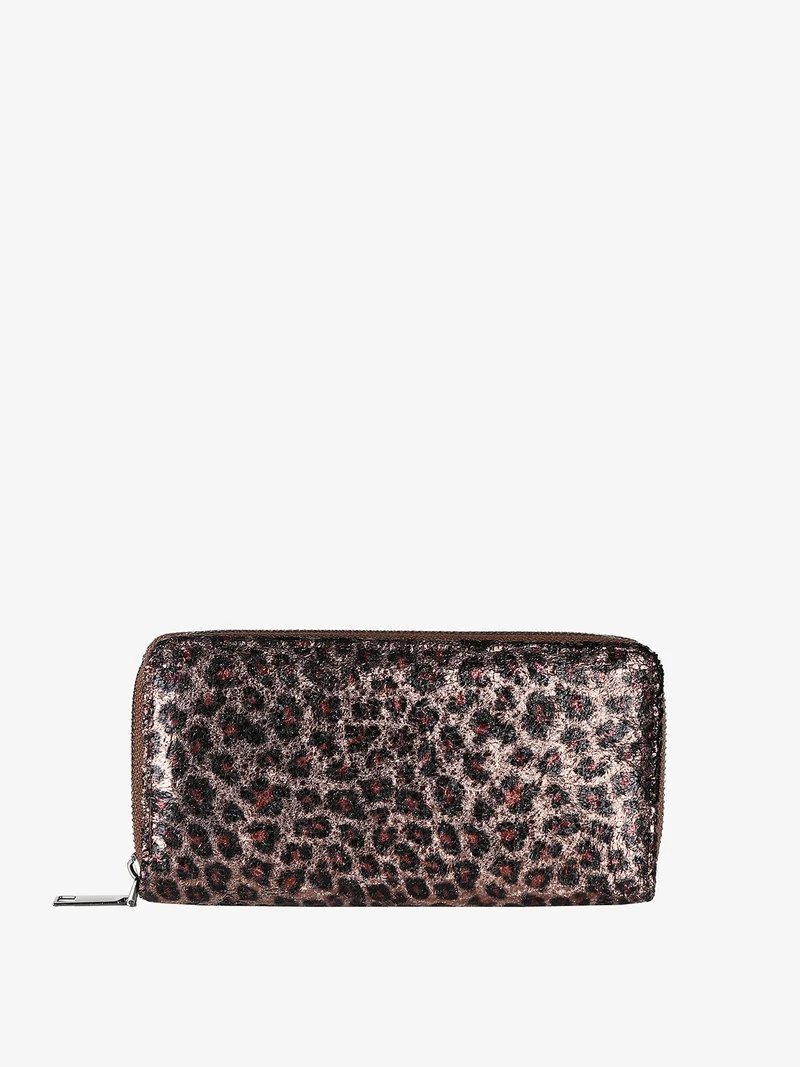 Portafoglio donna animalier - marrone