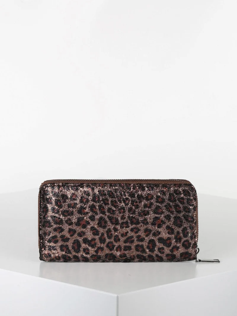Portafoglio donna animalier - marrone