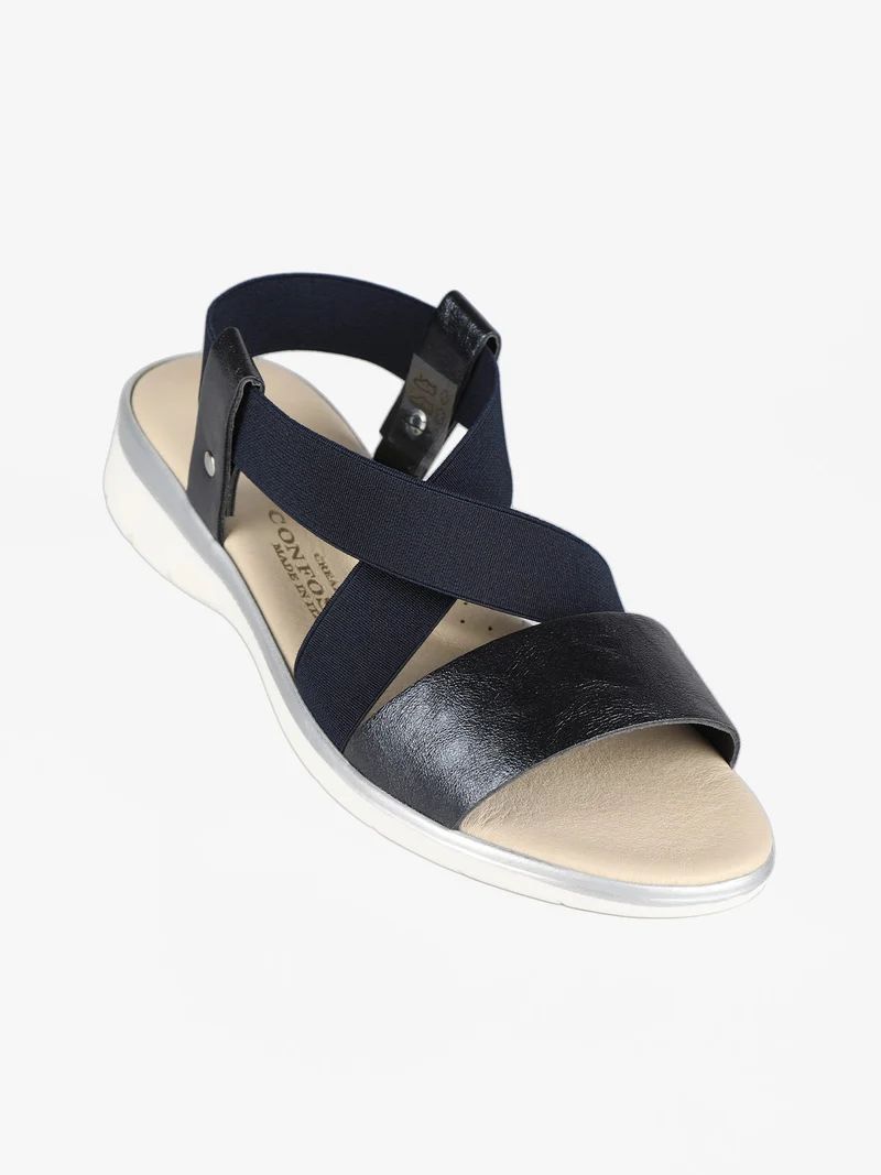 Sandali da donna con elastico - blu scuro