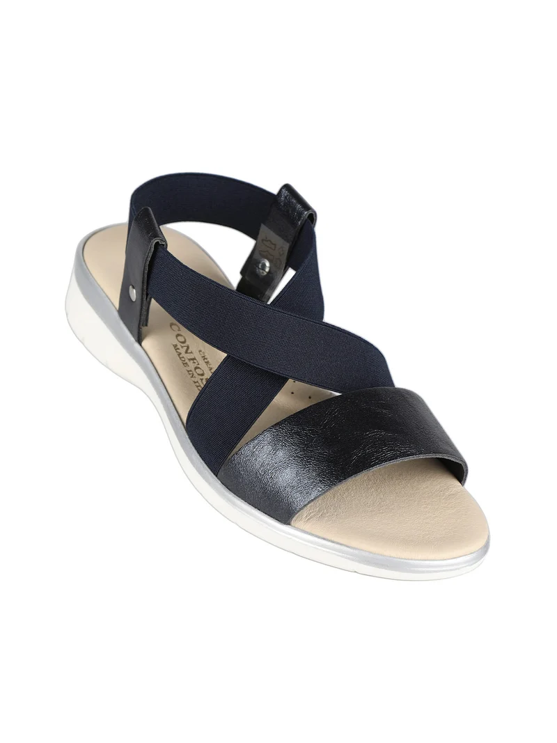 Sandali da donna con elastico - blu scuro
