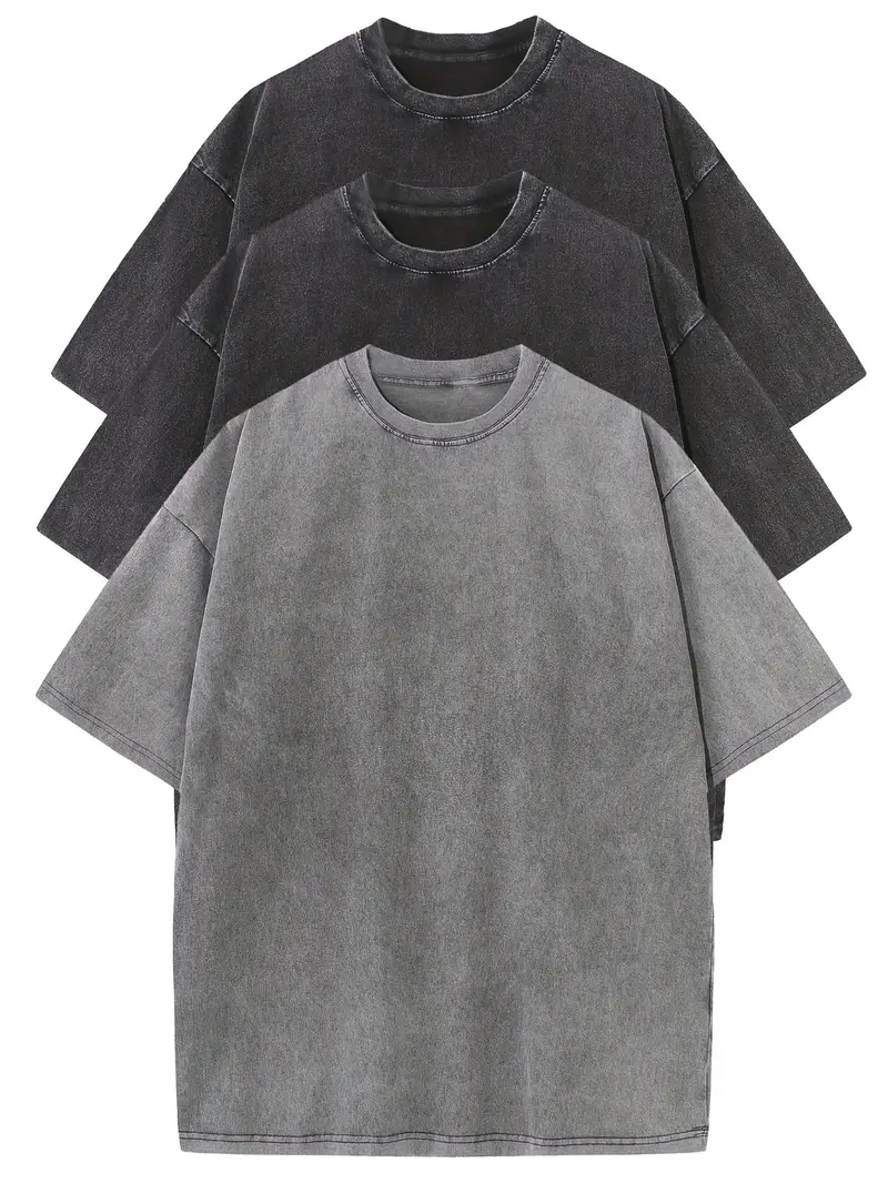Casual Cotton Oversized Tee Set - 3-Pack