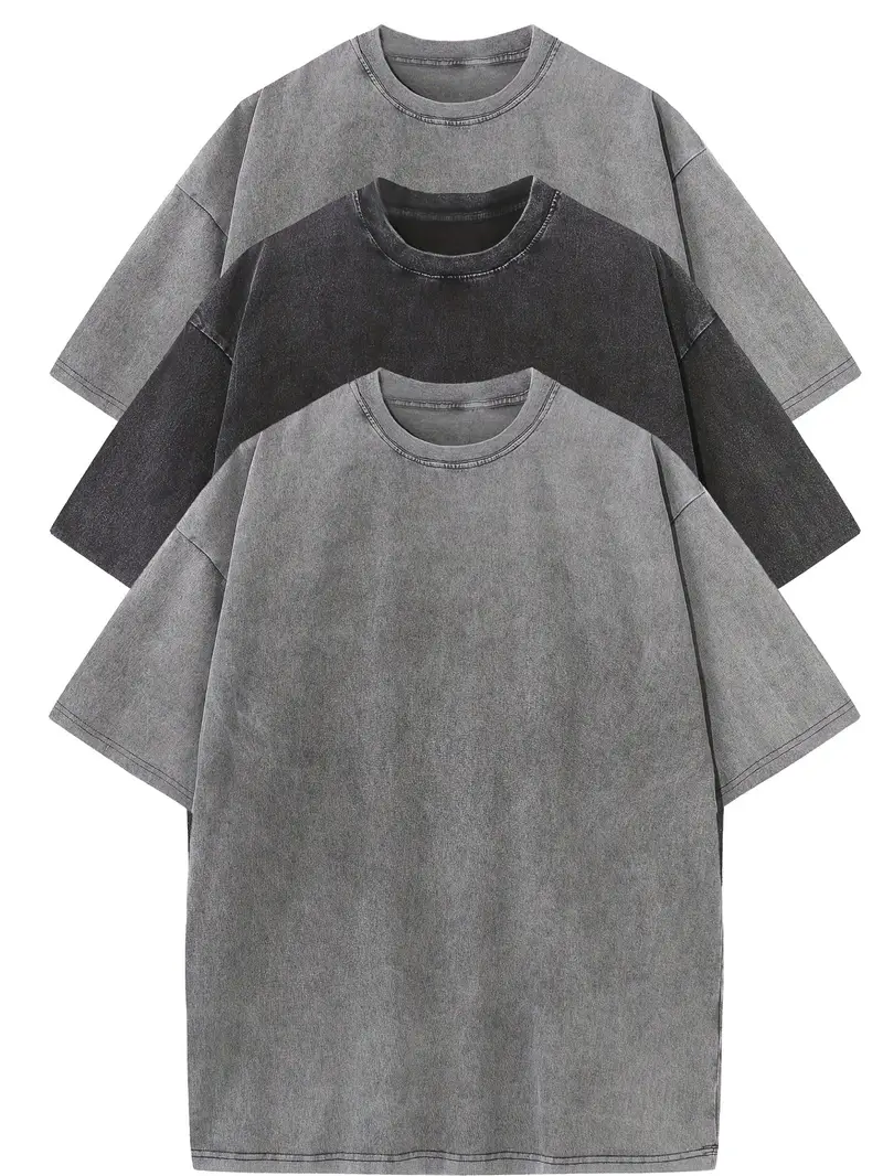Casual Cotton Oversized Tee Set - 3-Pack