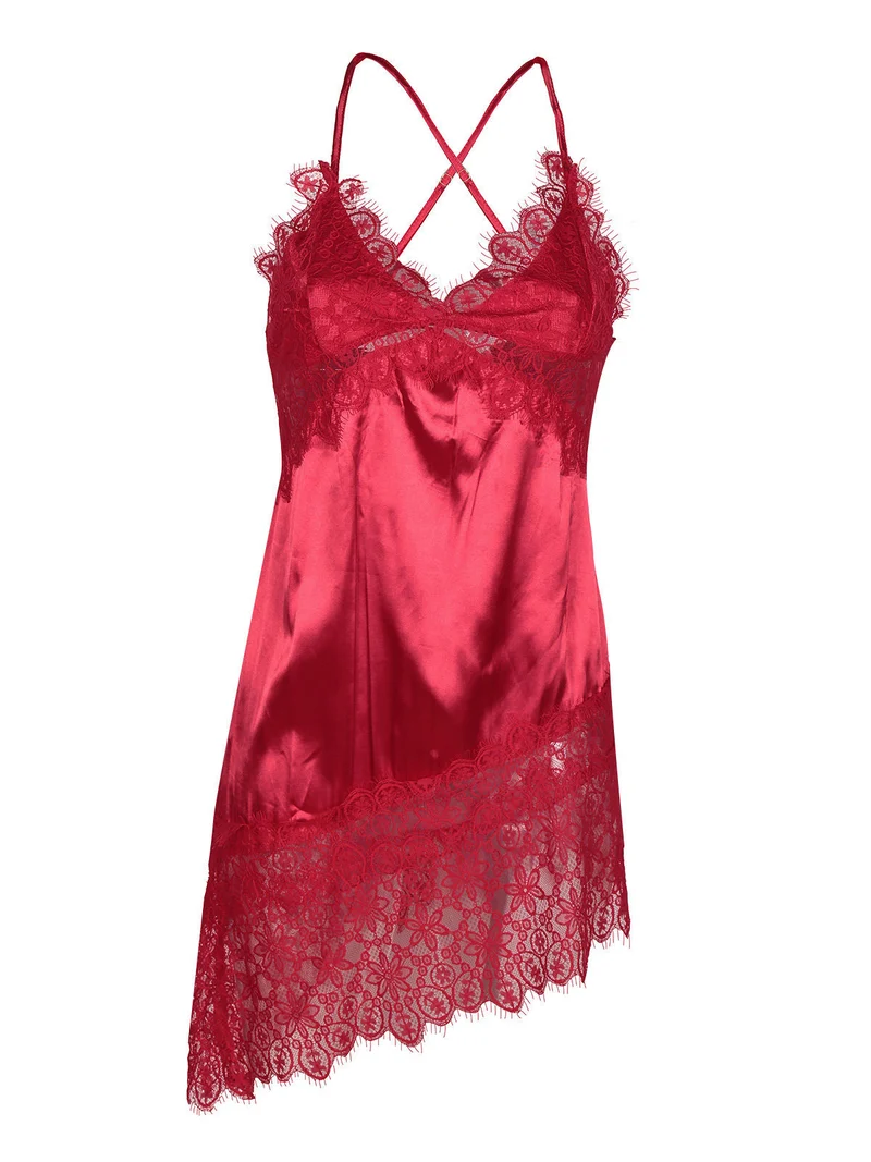 Sottoveste con pizzo - rosso