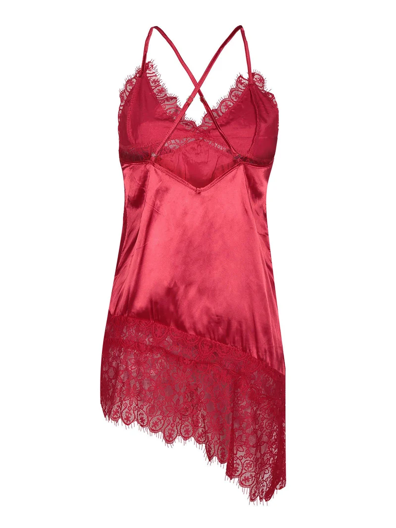 Sottoveste con pizzo - rosso