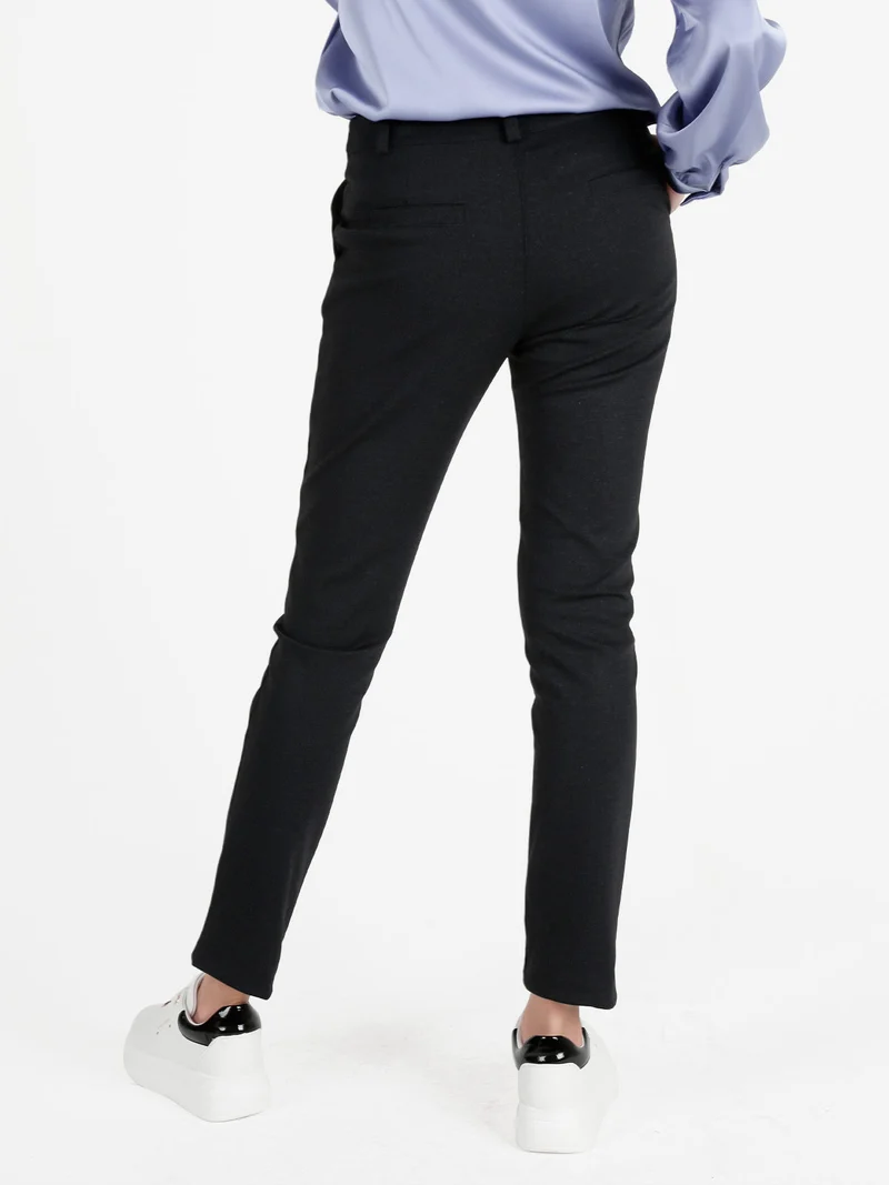 Pantaloni casual da donna a gamba dritta - nero
