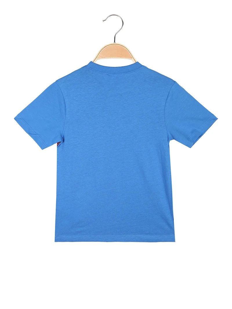 T-shirt da bambino in cotone con stampa diegno - blu