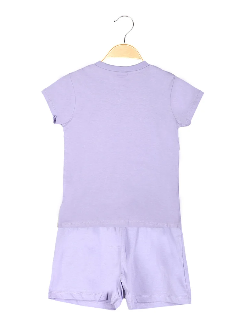 Minnie pigiama corto da bambina in cotone - lilla