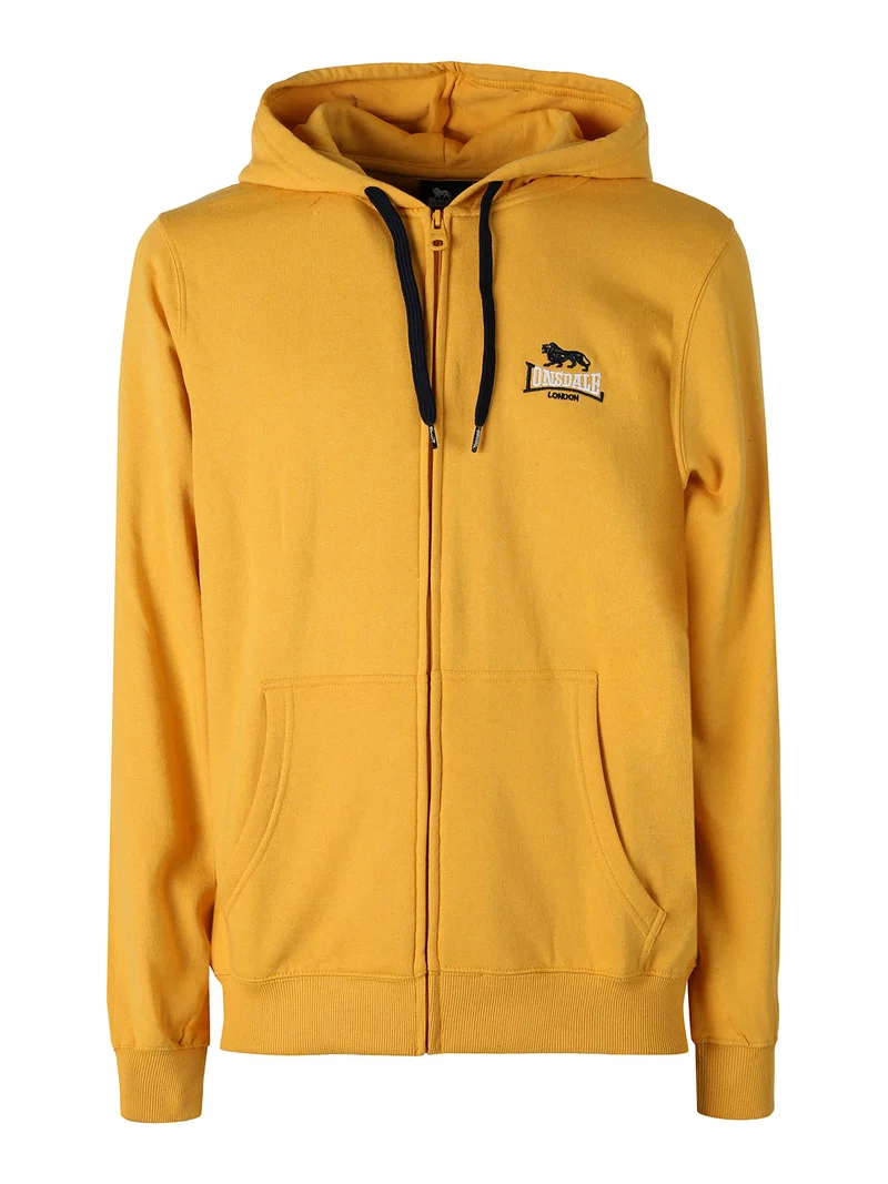 Felpa sportiva da uomo con cappuccio e zip - giallo